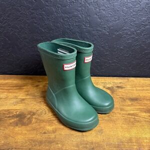 Hunter Kids First Classic Rain Boots Green UK 5 US 6B/7G EU 22 Toddler